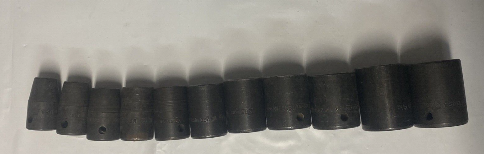 Snap-on Impact Sockets, 11pc, 1/2”drive, 3/8”-1”, 6 Point.