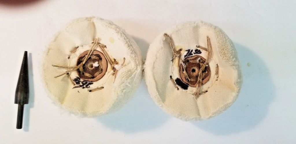 3-1/2" Muslin Round Shaped Buffs Polishing Goblet, 2 Buffs + 1 Mandrel, 90+ Ply