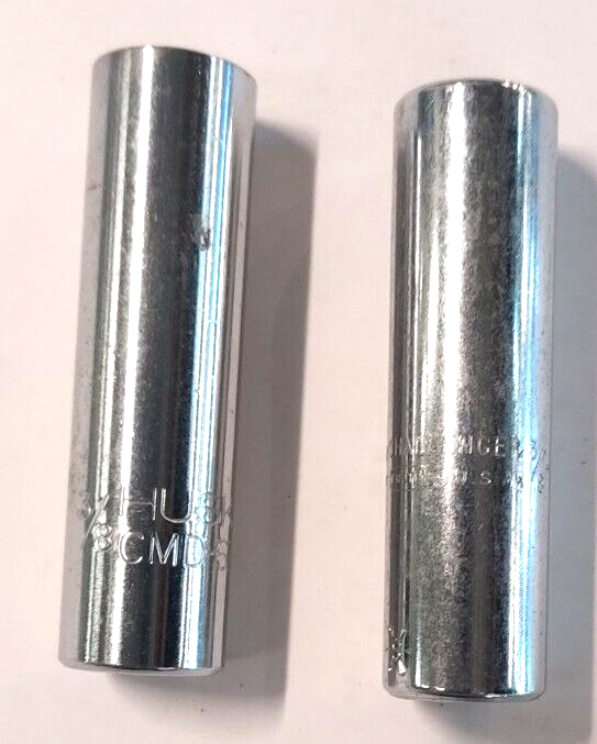 1/4  Drive 3/8 inch 6 Point Deep Sockets, 2pcs. Made in USA, Assorted Brands