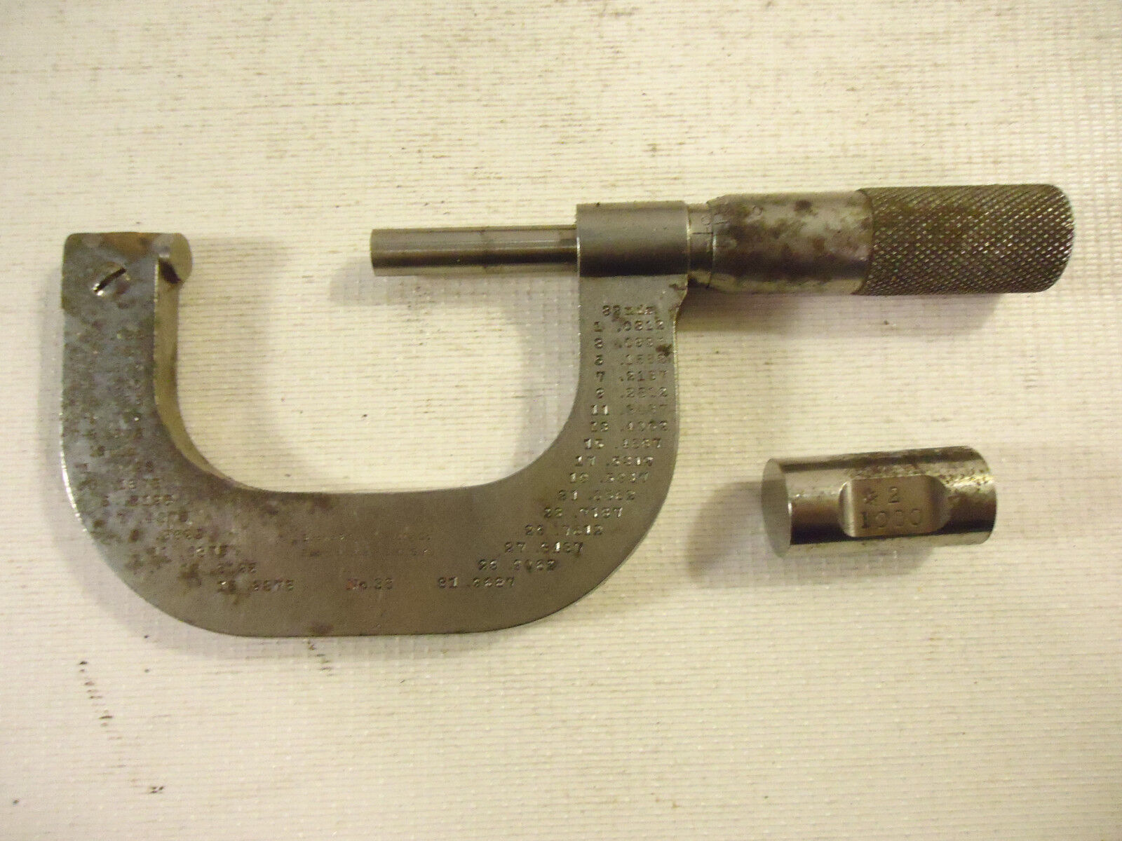 Vintage Brown & Sharpe, #38, 1-2" Outside Micrometer, .001 Graduations, W/Case.