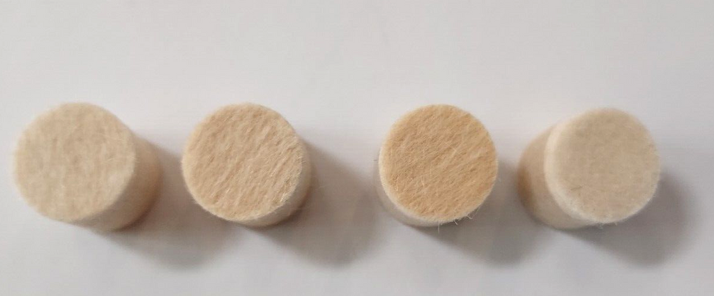 FELT POLISHING CYLINDERS UNMOUNTED 5/8" X 5/8", SURPLUS, Approx.1900 pcs.