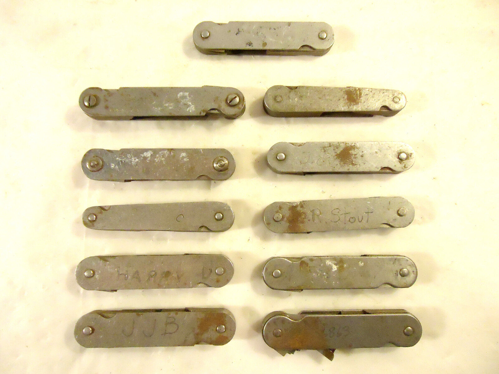 11 Folding Radius Gages, 3 Manufacturers, 1 Lot, Used, USA, England & Germany.