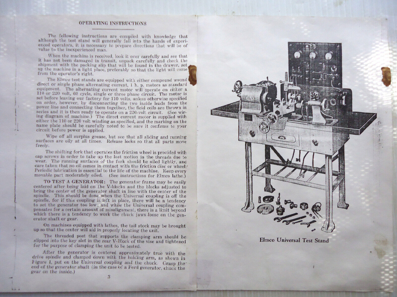 Museum Quality, 1925, ELMCO Universal Test Stand, for Ford Model A's & other
