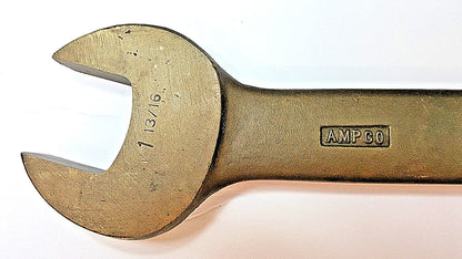 AMPCO Beryllium Copper W778C Double Ended Open End Wrench 1-13/16” x 2”, Used