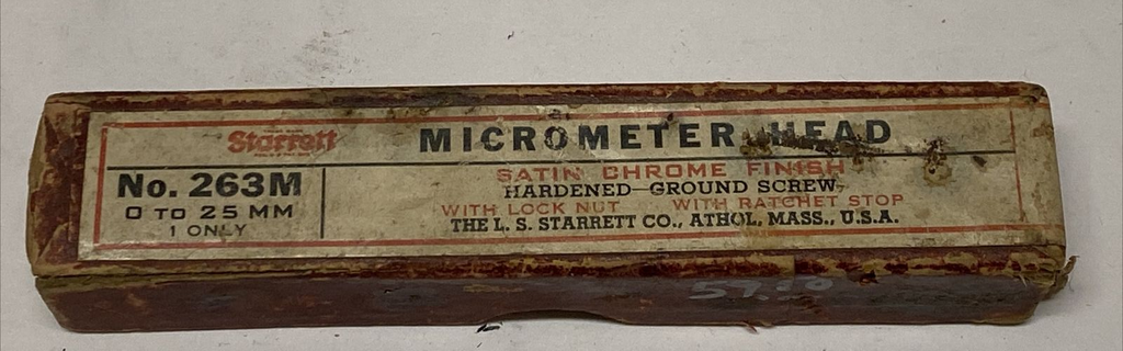 starrett no.263m, micrometer head, 0-25mm, free ship.