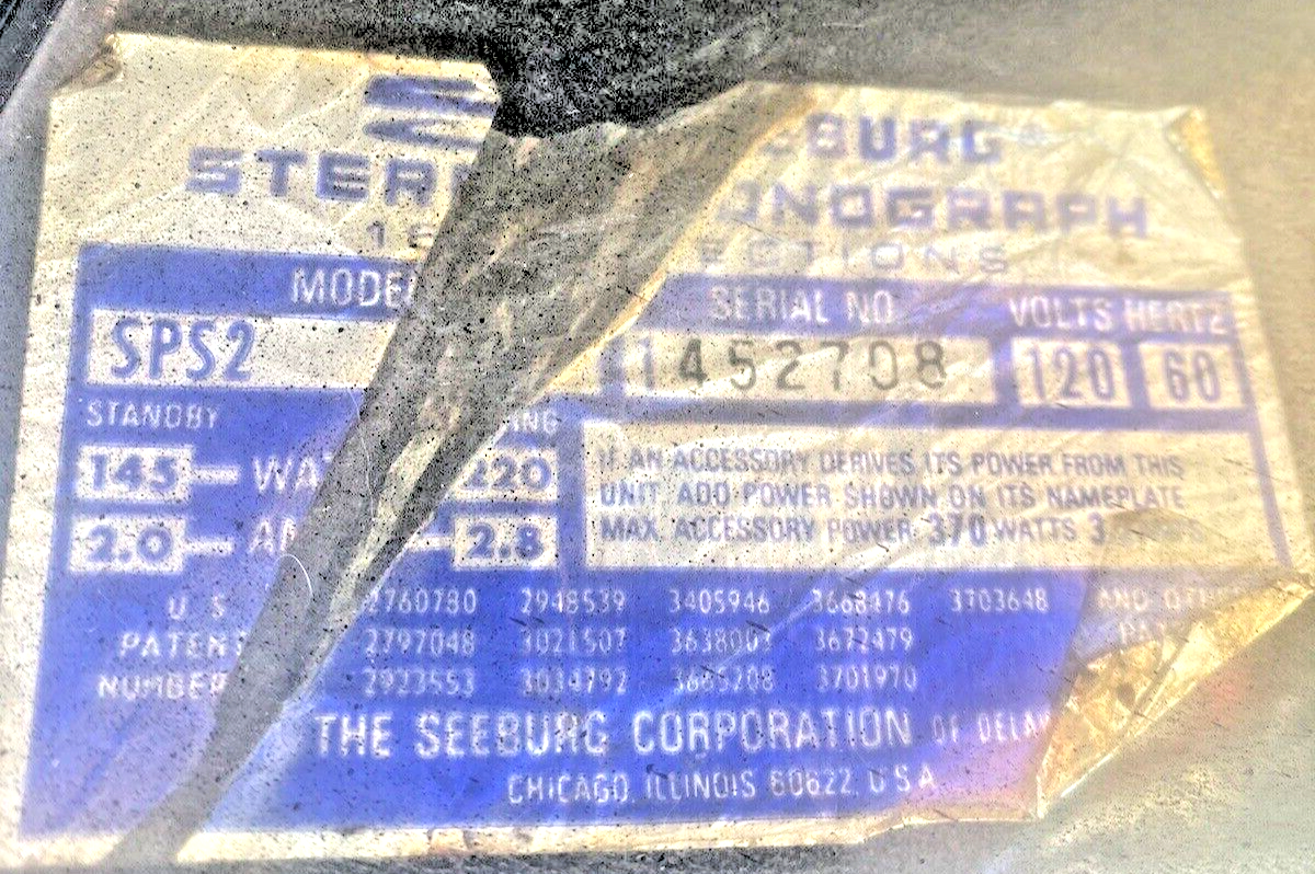 Seeburg, SPS2, Juke Box!!!!