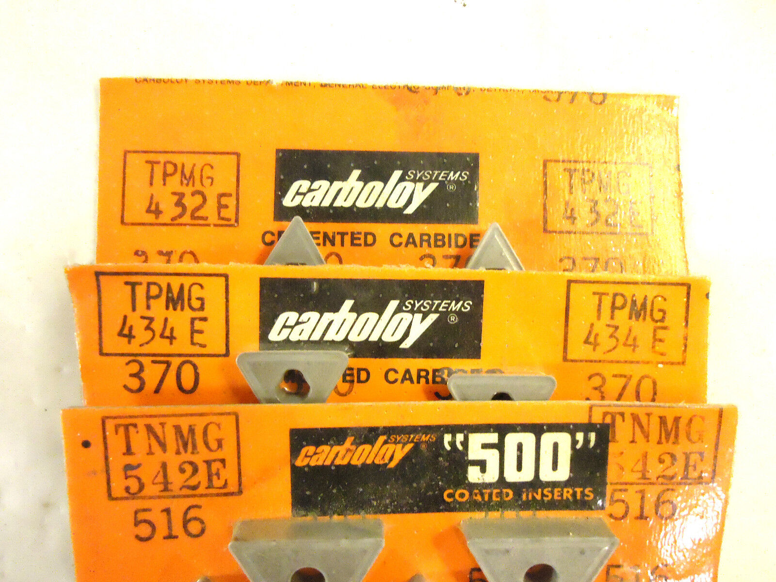 Carboloy Carbide Inserts 12 Pcs, Negative and Positive Rake NEW.