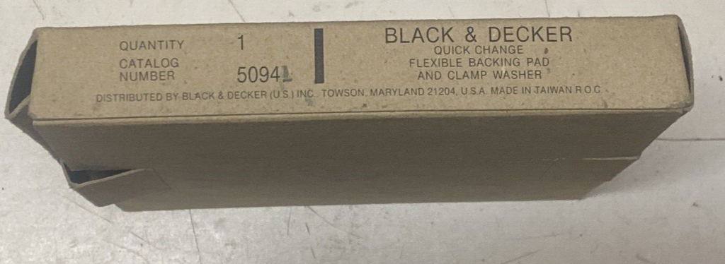 Black & Decker 50941, Quick change flexible backing pad and clamp washer.