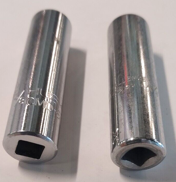 1/4  Drive 3/8 inch 6 Point Deep Sockets, 2pcs. Made in USA, Assorted Brands