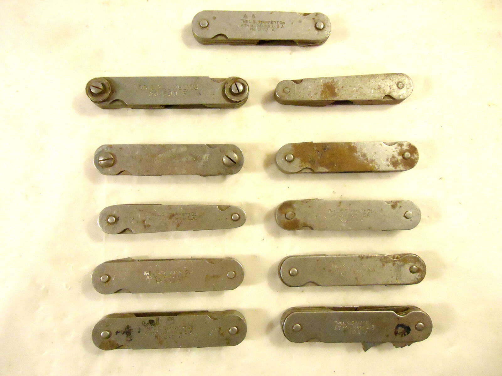 11 Folding Radius Gages, 3 Manufacturers, 1 Lot, Used, USA, England & Germany.