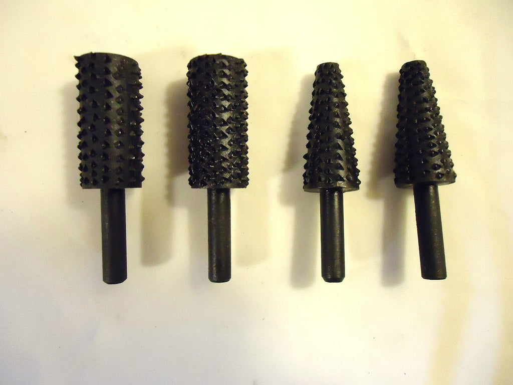 Rotary Rasp, 1/4" Shank, 4 Pieces, 2 Different Style Assortment, NEW, Germany