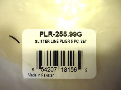 Glitter Line Jewelers Plier Set, 5 pieces, PLR255.99G, by Euro Tool, New